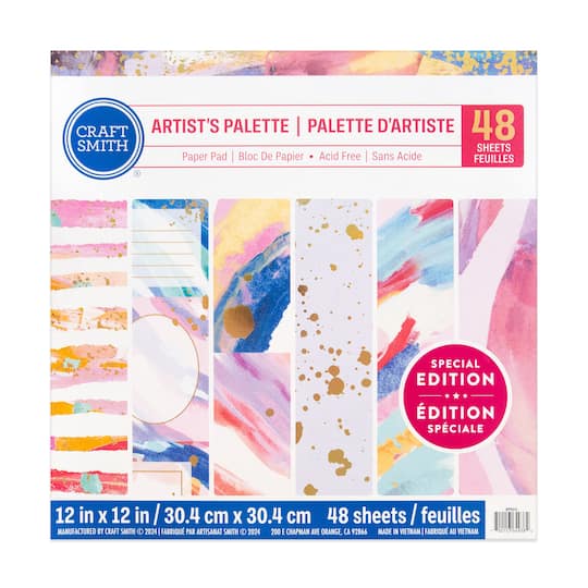 Craft Smith Artist&#x27;s Palette Paper Pad, 12&#x22; x 12&#x22;